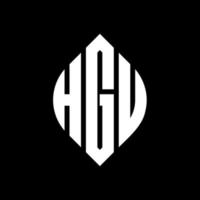 design de logotipo de letra de círculo hgu com forma de círculo e elipse. letras de elipse hgu com estilo tipográfico. as três iniciais formam um logotipo circular. hgu círculo emblema abstrato monograma carta marca vetor. vetor