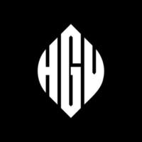 design de logotipo de letra de círculo hgv com forma de círculo e elipse. letras de elipse hgv com estilo tipográfico. as três iniciais formam um logotipo circular. Hgv círculo emblema abstrato monograma carta marca vetor. vetor
