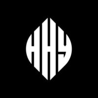 hhy design de logotipo de letra de círculo com forma de círculo e elipse. letras de elipse hhy com estilo tipográfico. as três iniciais formam um logotipo circular. hhy círculo emblema abstrato monograma carta marca vetor. vetor
