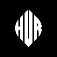 design de logotipo de carta de círculo hvr com forma de círculo e elipse. letras de elipse hvr com estilo tipográfico. as três iniciais formam um logotipo circular. hvr círculo emblema abstrato monograma carta marca vetor. vetor