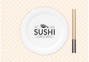 Logotipo de sushi grátis no vetor de placa de papel