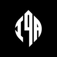 design de logotipo de letra de círculo iqa com forma de círculo e elipse. letras de elipse iqa com estilo tipográfico. as três iniciais formam um logotipo circular. iqa círculo emblema abstrato monograma carta marca vetor. vetor