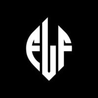 design de logotipo de carta de círculo flf com forma de círculo e elipse. letras de elipse flf com estilo tipográfico. as três iniciais formam um logotipo circular. flf círculo emblema abstrato monograma carta marca vetor. vetor