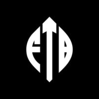 design de logotipo de letra de círculo ftb com forma de círculo e elipse. letras de elipse ftb com estilo tipográfico. as três iniciais formam um logotipo circular. ftb círculo emblema abstrato monograma carta marca vetor. vetor