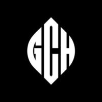 gch design de logotipo de carta de círculo com forma de círculo e elipse. letras de elipse gch com estilo tipográfico. as três iniciais formam um logotipo circular. gch círculo emblema abstrato monograma carta marca vetor. vetor