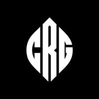 design de logotipo de carta de círculo crg com forma de círculo e elipse. letras de elipse crg com estilo tipográfico. as três iniciais formam um logotipo circular. crg círculo emblema abstrato monograma carta marca vetor. vetor