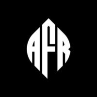 design de logotipo de carta de círculo afr com forma de círculo e elipse. letras de elipse afr com estilo tipográfico. as três iniciais formam um logotipo circular. afr círculo emblema abstrato monograma carta marca vetor. vetor