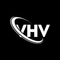logotipo vh. carta vv. design de logotipo de carta vhv. iniciais vhv logotipo ligado com círculo e logotipo monograma em maiúsculas. tipografia vhv para marca de tecnologia, negócios e imóveis. vetor