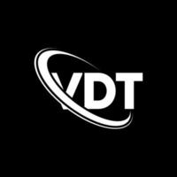 logotipo vdt. carta vd. design de logotipo de carta vdt. iniciais vdt logotipo ligado com círculo e logotipo monograma em maiúsculas. tipografia vdt para marca de tecnologia, negócios e imóveis. vetor