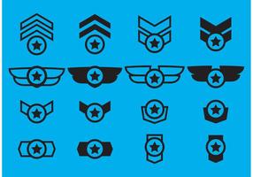 Alados militar Badge Vectors