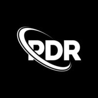 logotipo pdr. carta pdr. design de logotipo de carta pdr. iniciais pdr logotipo ligado com círculo e logotipo monograma maiúsculo. tipografia pdr para marca de tecnologia, negócios e imóveis. vetor