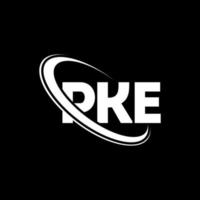logotipo pk. carta pk. design de logotipo de letra pke. iniciais pke logotipo ligado com círculo e logotipo monograma maiúsculo. tipografia pke para marca de tecnologia, negócios e imóveis. vetor