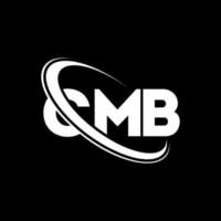 logotipo cmb. letra cmb. design de logotipo de letra cmb. iniciais cmb logotipo ligado com círculo e logotipo monograma maiúsculo. tipografia cmb para marca de tecnologia, negócios e imóveis. vetor