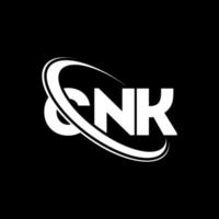 logotipo cnk. carta cnk. design de logotipo de carta cnk. iniciais cnk logotipo ligado com círculo e logotipo monograma em maiúsculas. tipografia cnk para marca de tecnologia, negócios e imóveis. vetor