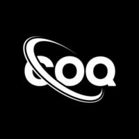 logotipo coq. carta coq. design de logotipo de letra coq. iniciais coq logotipo ligado com círculo e logotipo monograma maiúsculo. tipografia coq para marca de tecnologia, negócios e imóveis. vetor