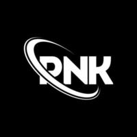 logotipo pnk. carta pnk. design de logotipo de letra pnk. iniciais pnk logotipo ligado com círculo e logotipo monograma em maiúsculas. tipografia pnk para marca de tecnologia, negócios e imóveis. vetor