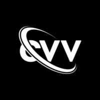 logotipo cv. carta cv. design de logotipo de carta cvv. iniciais cvv logotipo ligado com círculo e logotipo monograma em maiúsculas. tipografia cvv para marca de tecnologia, negócios e imóveis. vetor