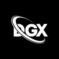 logotipo dgx. carta dgx. design de logotipo de letra dgx. iniciais dgx logotipo ligado com círculo e logotipo monograma maiúsculo. tipografia dgx para marca de tecnologia, negócios e imóveis. vetor