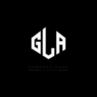 design de logotipo de carta gla com forma de polígono. gla polígono e design de logotipo em forma de cubo. gla modelo de logotipo de vetor hexágono cores brancas e pretas. gla monograma, logotipo de negócios e imóveis.