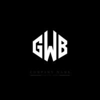 design de logotipo de carta gwb com forma de polígono. polígono gwb e design de logotipo em forma de cubo. gwb hexagon vector logo template cores brancas e pretas. monograma gwb, logotipo de negócios e imóveis.
