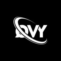 logotipo qv. carta qv. design de logotipo de letra qvy. iniciais qvy logotipo ligado com círculo e logotipo monograma maiúsculo. tipografia qvy para tecnologia, negócios e marca imobiliária. vetor