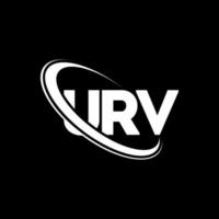 logotipo urv. carta urv. design de logotipo de carta urv. iniciais urv logotipo ligado com círculo e logotipo monograma maiúsculo. tipografia urv para tecnologia, negócios e marca imobiliária. vetor