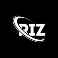 logotipo riz. carta riz. design de logotipo de letra riz. iniciais riz logotipo ligado com círculo e logotipo monograma em maiúsculas. riz tipografia para marca de tecnologia, negócios e imóveis. vetor