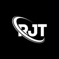 logotipo rj. carta rj. design de logotipo de carta rjt. iniciais rjt logotipo ligado com círculo e logotipo monograma maiúsculo. rjt tipografia para tecnologia, negócios e marca imobiliária. vetor