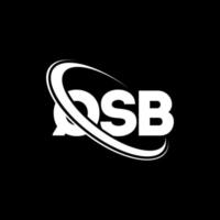 logotipo qsb. carta qsb. design de logotipo de carta qsb. iniciais qsb logotipo ligado com círculo e logotipo monograma maiúsculo. tipografia qsb para marca de tecnologia, negócios e imóveis. vetor