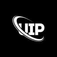 logotipo uip. carta uip. design de logotipo de carta uip. iniciais uip logotipo ligado com círculo e logotipo monograma em maiúsculas. tipografia uip para marca de tecnologia, negócios e imóveis. vetor