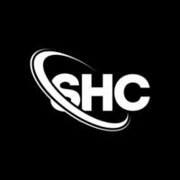 logotipo sh. carta sh. design de logotipo de carta shc. iniciais shc logotipo ligado com círculo e logotipo monograma maiúsculo. tipografia shc para marca de tecnologia, negócios e imóveis. vetor