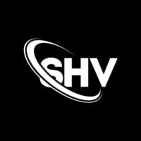 shv logotipo. carta shv. design de logotipo de carta shv. iniciais shv logotipo ligado com círculo e logotipo monograma maiúsculo. tipografia shv para marca de tecnologia, negócios e imóveis. vetor