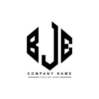 design de logotipo de carta bje com forma de polígono. bje polígono e design de logotipo em forma de cubo. bje modelo de logotipo de vetor hexágono cores brancas e pretas. bje monograma, logotipo de negócios e imóveis.