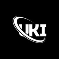 logotipo uki. carta uki. design de logotipo de letra uki. iniciais uki logotipo ligado com círculo e logotipo monograma maiúsculo. tipografia uki para marca de tecnologia, negócios e imóveis. vetor