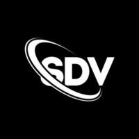 logotipo sdv. carta sdv. design de logotipo de carta sdv. iniciais sdv logotipo ligado com círculo e logotipo monograma maiúsculo. tipografia sdv para marca de tecnologia, negócios e imóveis. vetor