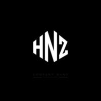 design de logotipo de letra hnz com forma de polígono. Hnz polígono e design de logotipo em forma de cubo. modelo de logotipo de vetor hexágono hnz cores brancas e pretas. hnz monograma, logotipo de negócios e imóveis.