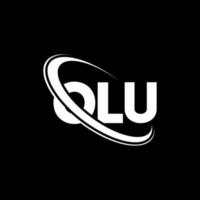 olo logotipo. ola carta. design de logotipo de letra olu. iniciais olu logotipo ligado com círculo e logotipo monograma maiúsculo. olu tipografia para marca de tecnologia, negócios e imóveis. vetor