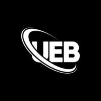 logotipo da UEB. carta ueb. design de logotipo de carta ueb. iniciais ueb logotipo ligado com círculo e logotipo monograma em maiúsculas. tipografia ueb para marca de tecnologia, negócios e imóveis. vetor