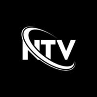 logotipo da ntv. carta ntv. design de logotipo de letra ntv. iniciais ntv logotipo ligado com círculo e logotipo monograma em maiúsculas. tipografia ntv para tecnologia, negócios e marca imobiliária. vetor