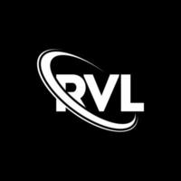 logotipo rvl. carta rvl. design de logotipo de carta rvl. iniciais rvl logotipo ligado com círculo e logotipo monograma em maiúsculas. rvl tipografia para marca de tecnologia, negócios e imóveis. vetor