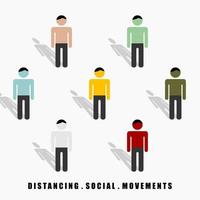distanciando movimentos sociais entre homens coloridos