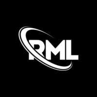 logotipo rml. carta rml. design de logotipo de carta rml. iniciais rml logotipo ligado com círculo e logotipo monograma em maiúsculas. rml tipografia para tecnologia, negócios e marca imobiliária. vetor