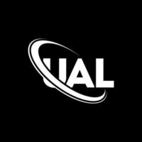 logo. carta. design de logotipo de letra ual. iniciais ual logotipo ligado com círculo e logotipo monograma maiúsculo. tipografia ual para marca de tecnologia, negócios e imóveis. vetor