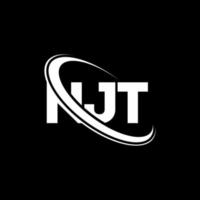 logotipo njt. carta nj. design de logotipo de letra njt. iniciais njt logotipo ligado com círculo e logotipo monograma em maiúsculas. tipografia njt para tecnologia, negócios e marca imobiliária. vetor