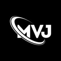 logotipo mv. carta mv. design de logotipo de letra mvj. iniciais mvj logotipo ligado com círculo e logotipo monograma em maiúsculas. tipografia mvj para marca de tecnologia, negócios e imóveis. vetor