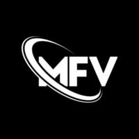 logotipo mfv. carta mf. design de logotipo de carta mfv. iniciais mfv logotipo ligado com círculo e logotipo monograma maiúsculo. tipografia mfv para marca de tecnologia, negócios e imóveis. vetor