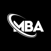 logotipo mba. carta mba. design de logotipo de letra mba. iniciais mba logotipo ligado com círculo e logotipo monograma em maiúsculas. mba tipografia para marca de tecnologia, negócios e imóveis. vetor