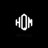 design de logotipo de letra hqm com forma de polígono. hqm polígono e design de logotipo em forma de cubo. modelo de logotipo de vetor hexágono hqm cores brancas e pretas. hqm monograma, logotipo de negócios e imóveis.