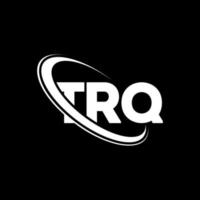 logotipo trq. letra trq. design de logotipo de letra trq. iniciais trq logotipo ligado com círculo e logotipo monograma maiúsculo. tipografia trq para marca de tecnologia, negócios e imóveis. vetor