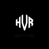 design de logotipo de carta hvr com forma de polígono. hvr polígono e design de logotipo em forma de cubo. modelo de logotipo de vetor hexágono hvr cores brancas e pretas. hvr monograma, logotipo de negócios e imóveis.